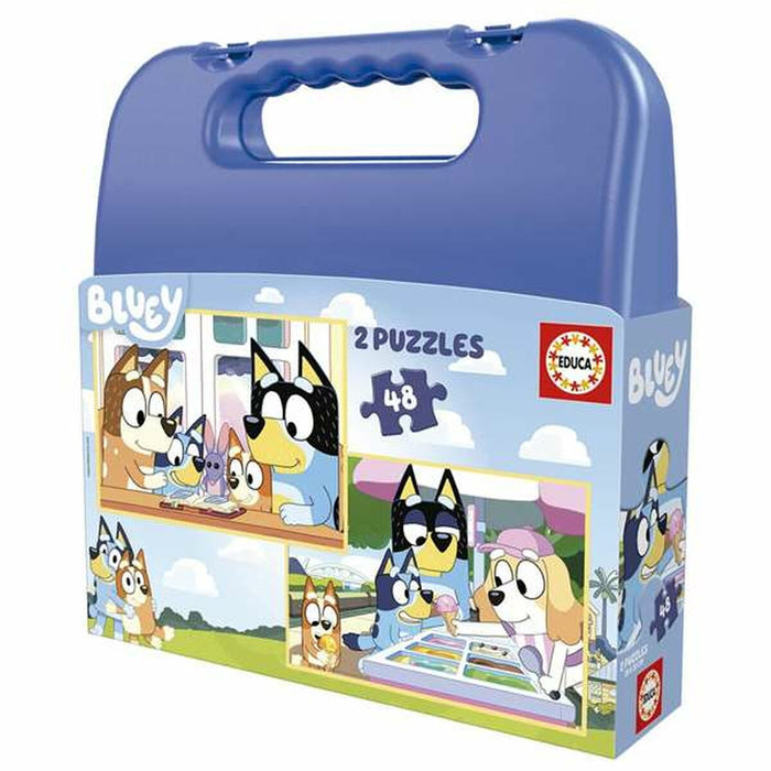 Комплект от 2 Пъзела Educa Bluey 48 Части
