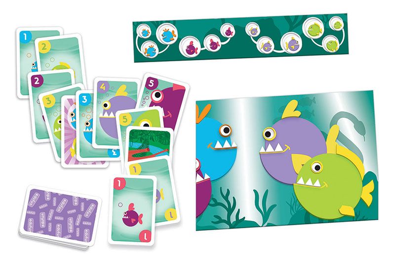 Детски пъзел Educa от 56 части - Пирани, игра с карти