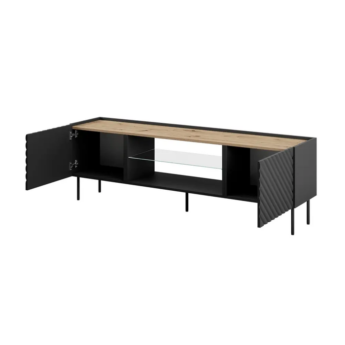 EF ONDA RTV шкаф 180x40x39-58 черен (стоящ или стенен)