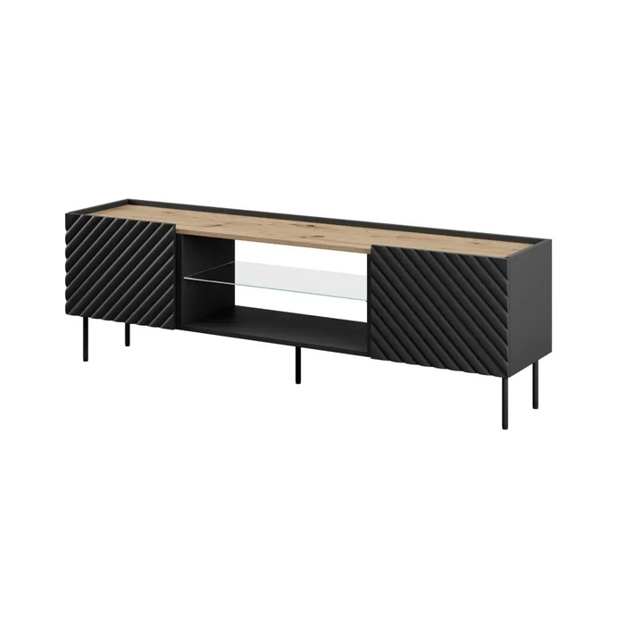 EF ONDA RTV шкаф 180x40x39-58 черен (стоящ или стенен)