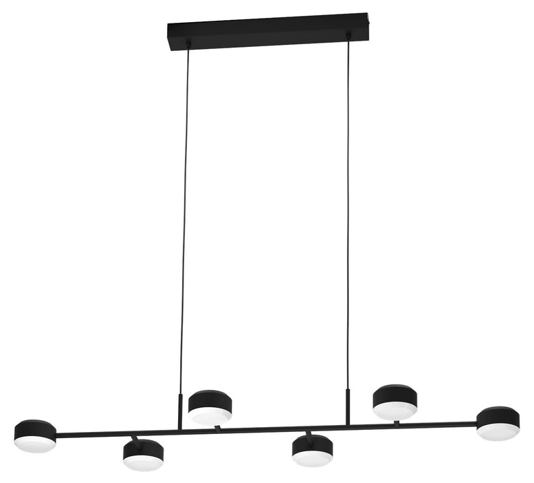 LED пендел Eglo - Clavellina, 6х7W, 4800lm, 3000K, L-1200, димируем, черен/бял