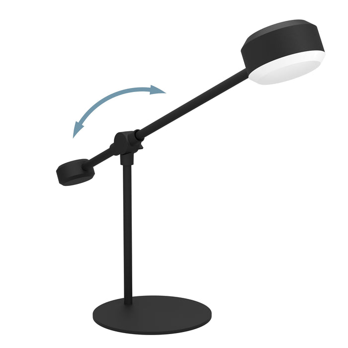 LED настолна лампа Eglo - Clavellina, 6.8W, 800 lm, 3000K, H-450, черна/бяла