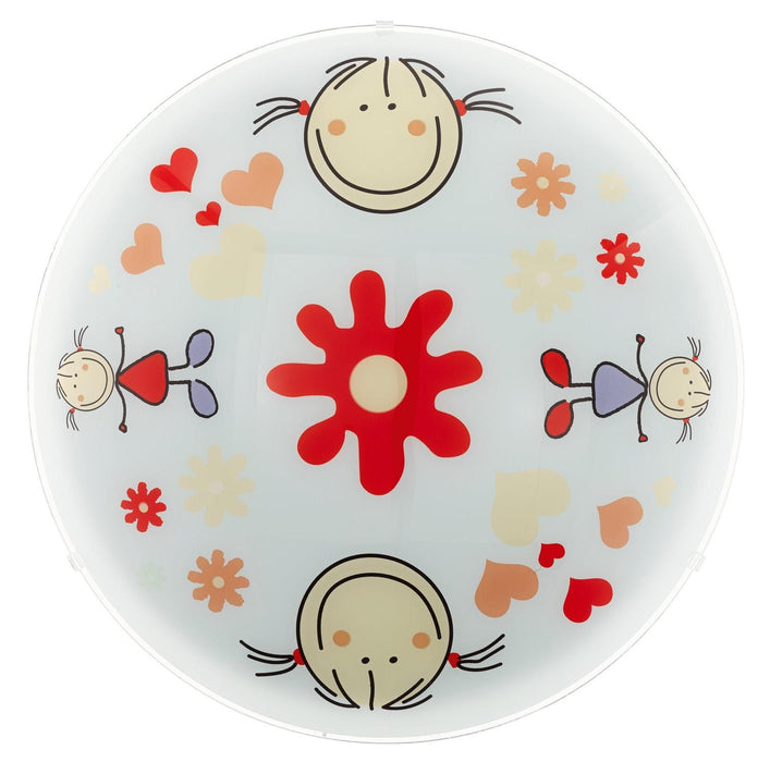 Детски плафон Eglo - Junior 2, 2xE27, Ø39.5 cm, момиче