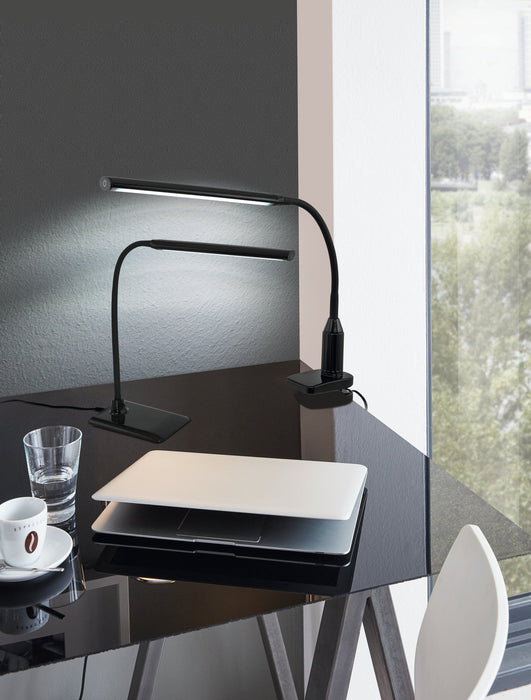 LED настолна лампа Eglo - Laroa, 4.2W, 600lm, 4000K, с тъч, черна