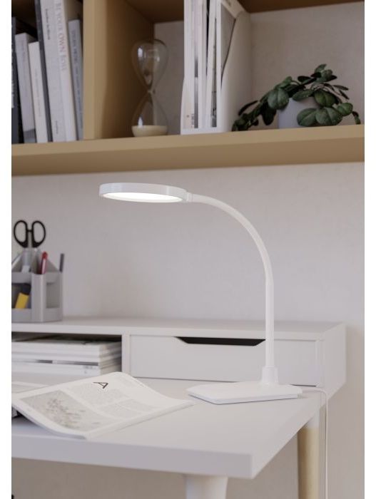 LED настолна лампа Eglo - Lauro, 5.5W, 600lm, H-360, CCT, тъч, бяла