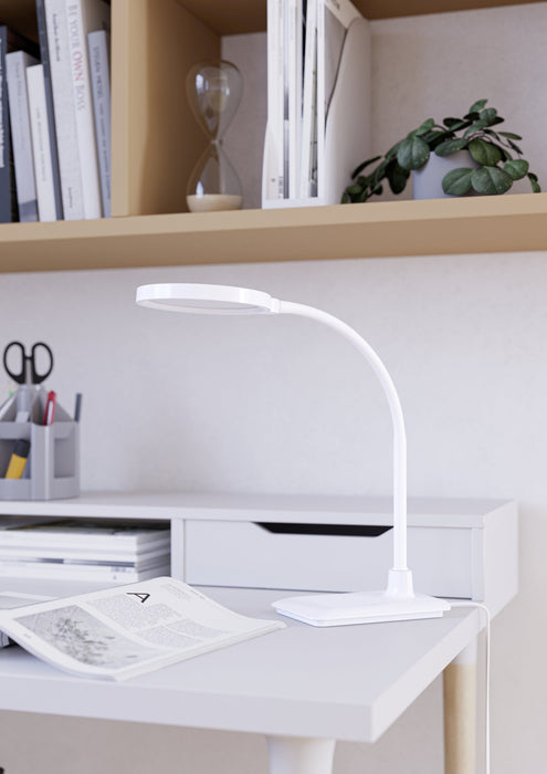 LED настолна лампа Eglo - Lauro, 5.5W, 600lm, H-360, CCT, тъч, бяла