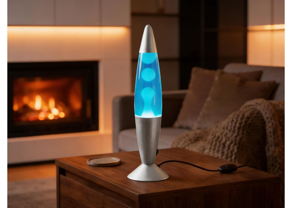 LED настолна лампа Eglo - Lava, 2.2W, 3000K, 42 cm, сребриста/синя