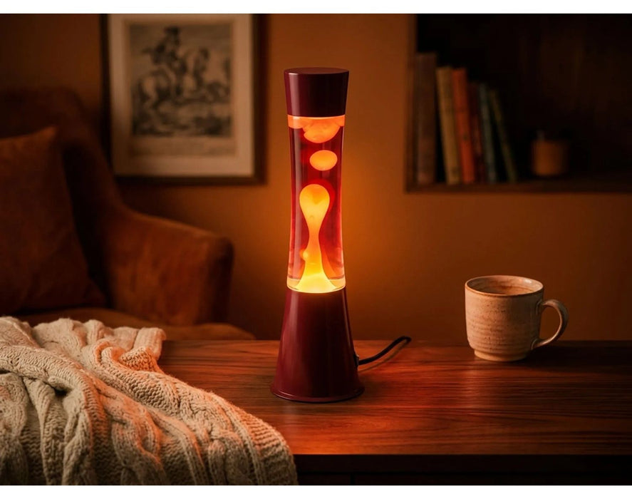 LED декоративна лампа Eglo - Lava, 2.2 W, 3000 K, бордо/оранжева