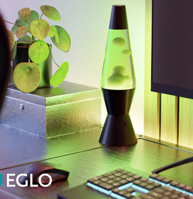 LED настолна лампа Eglo - Lava, 2.2 W, 3000 K, черна/зелена