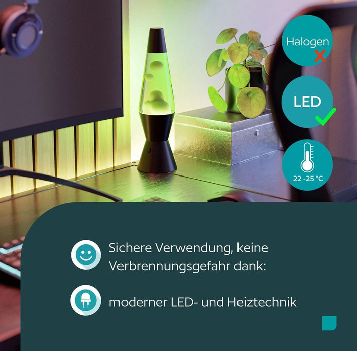 LED настолна лампа Eglo - Lava, 2.2 W, 3000 K, черна/зелена