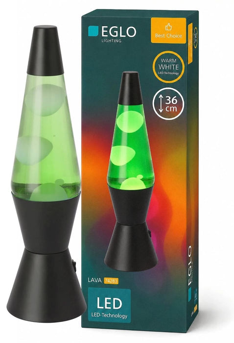 LED настолна лампа Eglo - Lava, 2.2 W, 3000 K, черна/зелена