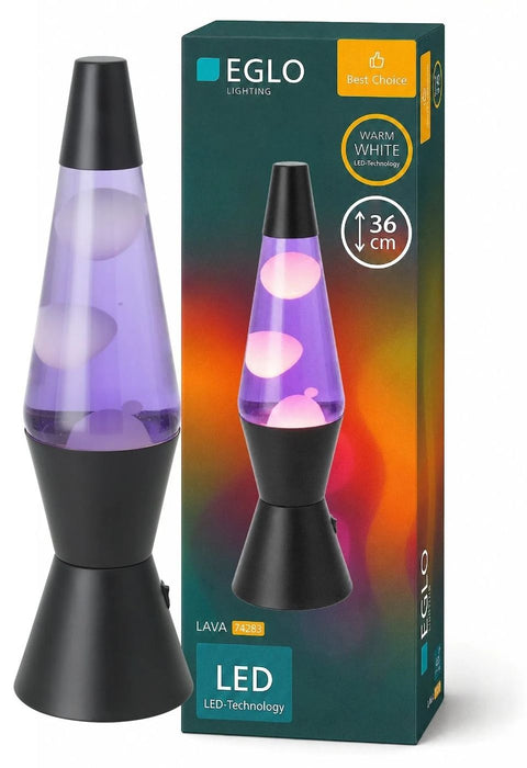 LED настолна лампа Eglo - Lava, 2.2W, 3000K, H-360, черна/виолетова