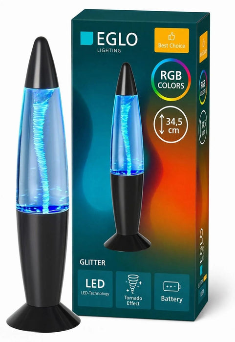 LED настолна лампа Eglo - Vortex, RGB, с ефект торнадо, черна