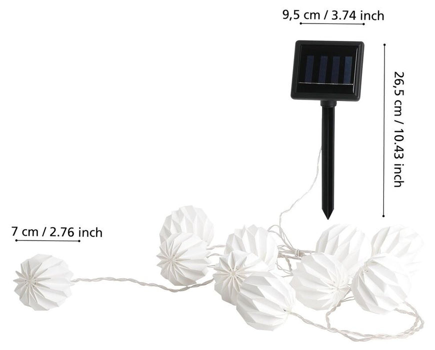 Соларна светеща верига Eglo - Z_SOLAR, 10 броя, бяла