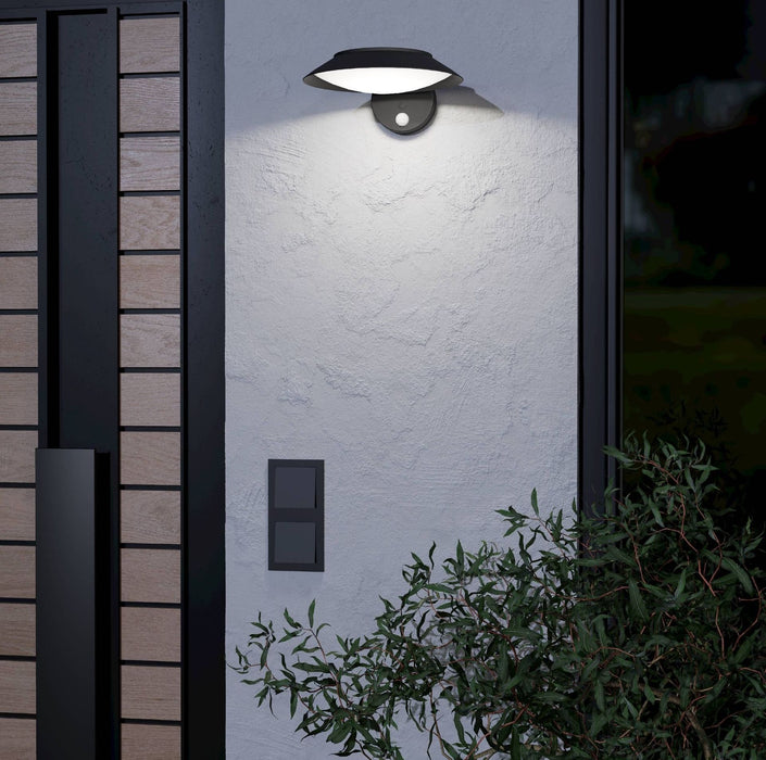 LED соларен аплик Eglo - Cerrisi, 7W, 800lm, IP65, черно/бял