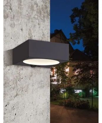 Соларна LED стенна лампа Eglo - Darfano, 4000K, IP54, черна