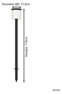 LED градински стълб Eglo - Pantete, 7.5 W, 840 lm, 3000K, черен/бял