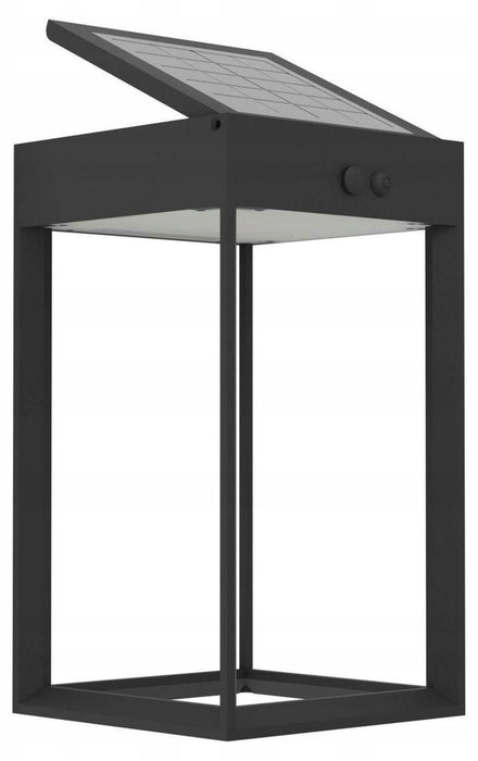 Соларна лампа Eglo - Suzzara, 6.5W, 800lm, 4000K, IP44, със сензор, черна