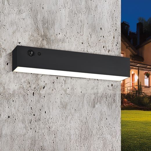 LED соларен аплик Eglo - Voscari, 8W, 932lm, 4000K, IP54, антрацит