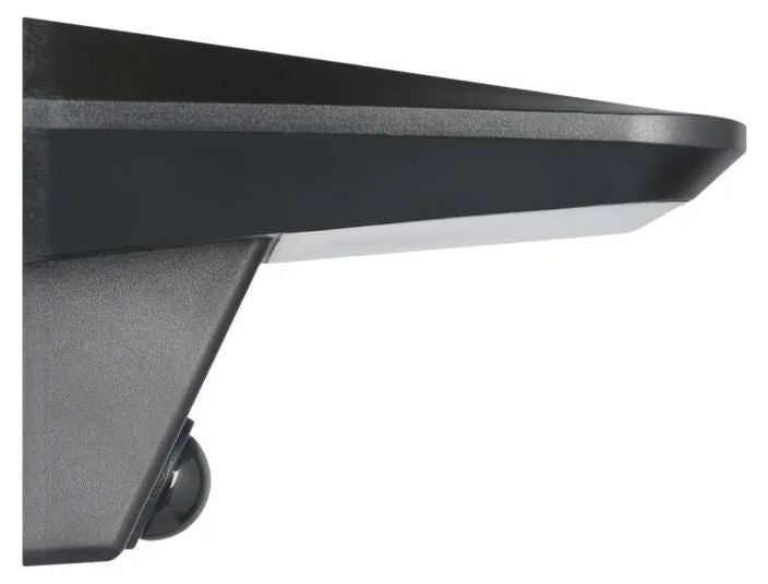 Соларна LED лампа Eglo - Porrassa, 800lm, 6500K, IP44, със сензор, черна