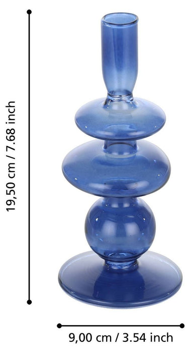 Свещник Eglo - Molume, 19.5 cm, син