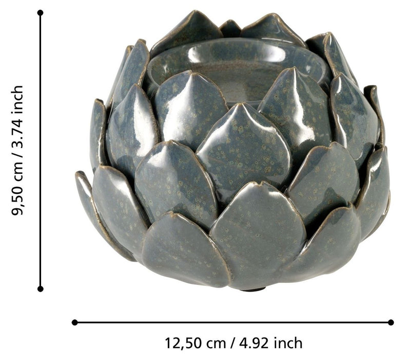 Свещник Eglo - Shigay, керамичен, 9.5 cm, зелен