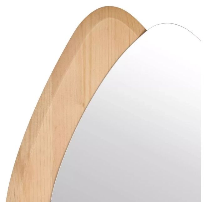 Огледало Eglo - Lioma, 46 x 2 x 68 cm, дъб, с дървена основа