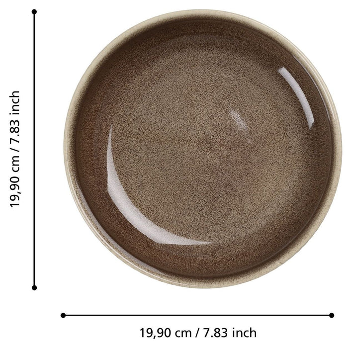 Керамична купа Eglo - Morombe, Ø19.9 cm, 8 cm, 1680 ml, кафява