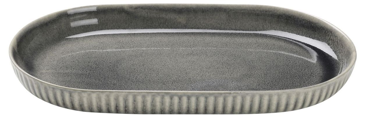 Керамична овална чиния Eglo - Morombe, 30.5 x 17.5 cm, сива