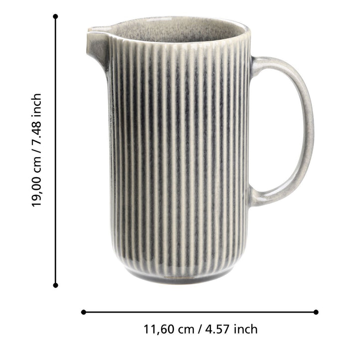 Керамична кана Eglo - Morombe, 19 cm, 1550 ml, сива