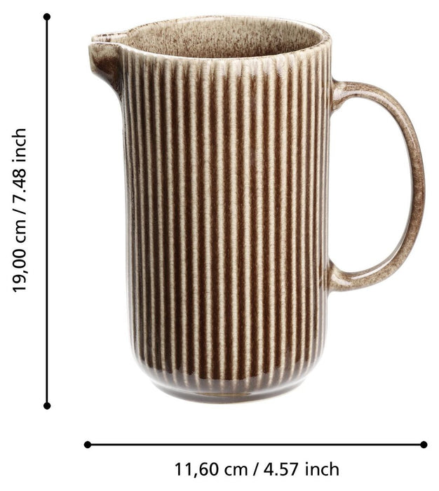 Керамична кана Eglo - Morombe, 19 cm, 1550 ml, кафява