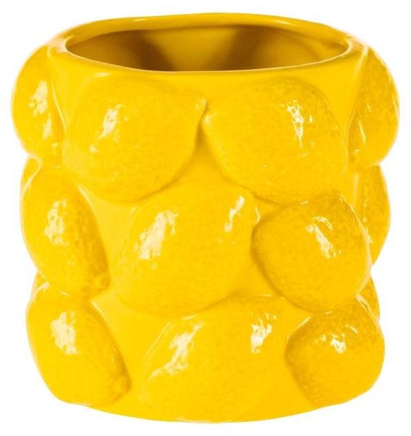 Керамична кашпа Eglo - Dati, 12 cm, Ø13 cm, жълта