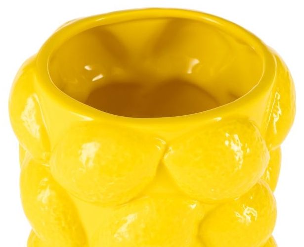 Керамична кашпа Eglo - Dati, 12 cm, Ø13 cm, жълта