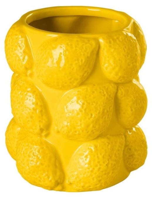 Керамична кашпа Eglo - Dati, 15.5 cm, Ø 14 cm, жълта