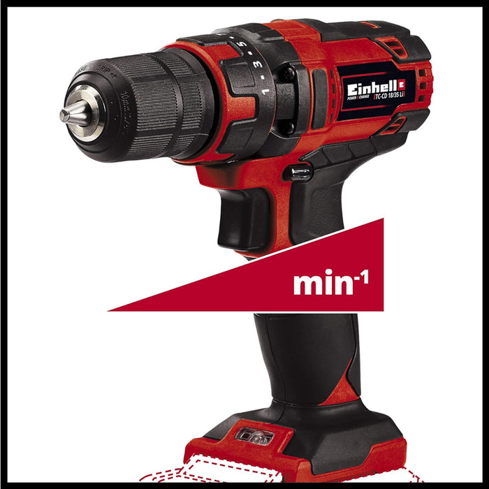 АКУМУЛАТОРНА БОРМАШИНА EINHELL TC-CD 18/35 Li 18 V, 35.00 nm, БЕЗ БАТЕРИЯ И ЗАРЯДНО