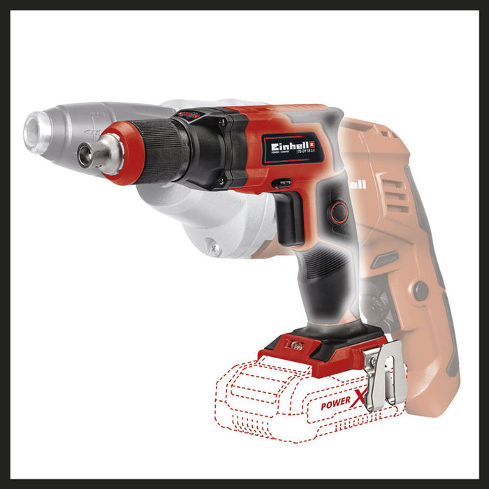 АКУМУЛАТОРЕН ВИНТОВЕРТ EINHELL TE-DY 18 Li-Solo PXC 18 V, БЕЗ БАТЕРИЯ И ЗАРЯДНО, КУФАР