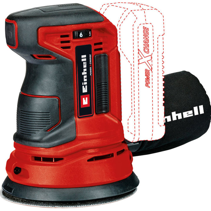 АКУМУЛАТОРЕН ЕКСЦЕНТЪРШЛАЙФ EINHELL TE-RS 18 Li 18 V, 125 мм, БЕЗ БАТЕРИЯ И ЗАРЯДНО