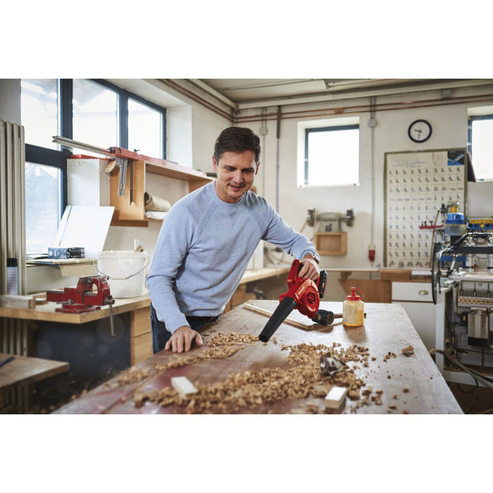 АКУМУЛАТОРНА МЕТЛА EINHELL TE-CB 18/180 Li 18 V, МАКСИМУМ СКОРОСТ НА ИЗДУХВАНЕ 180 km/h