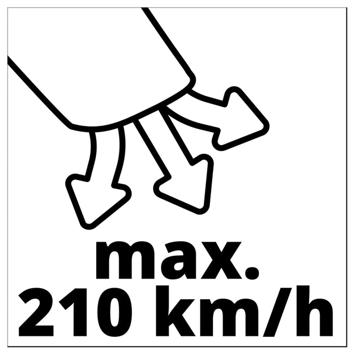 АКУМУЛАТОРНА МЕТЛА EINHELL GC-CL 18 Li 18 V, МАКСИМУМ СКОРОСТ НА ИЗДУХВАНЕ 210 km/h