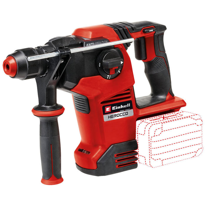АКУМУЛАТОРЕН БЕЗЧЕТКОВ ПЕРФОРАТОР EINHELL HEROCCO 36/28 36 V, 3.20 J, SDS PLUS, БЕЗ БАТЕРИЯ И ЗАРЯДНО, КУФАР