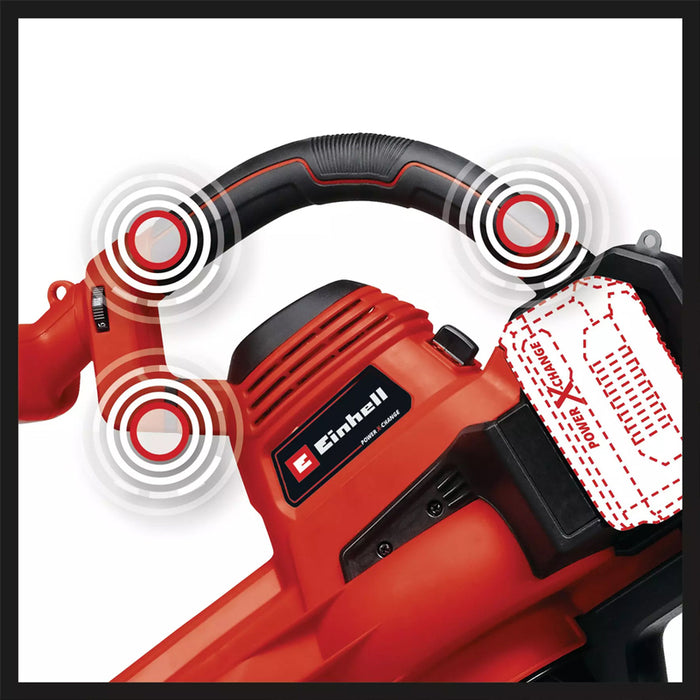 АКУМУЛАТОРЕН ЛИСТОСЪБИРАЧ EINHELL GE-CL 36/230 36 V, МАКСИМУМ СКОРОСТ НА ИЗДУХВАНЕ 230 km/h