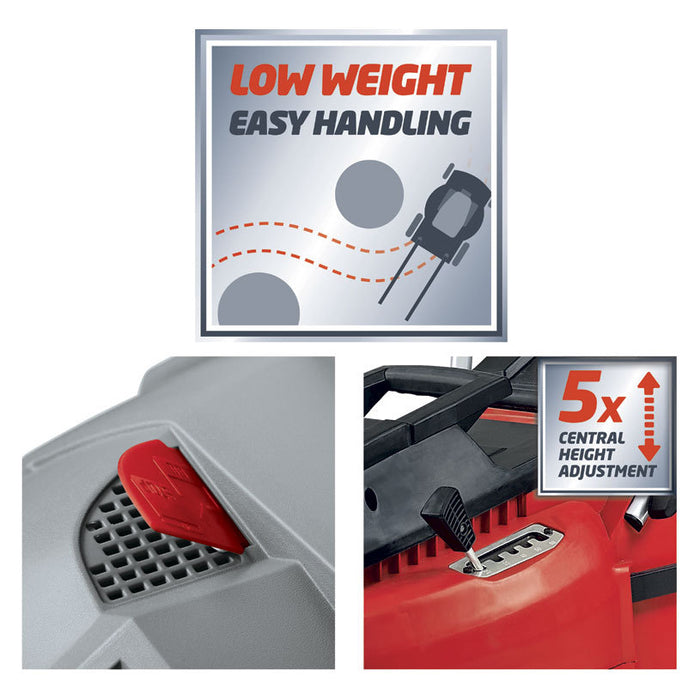 ЕЛЕКТРИЧЕСКА КОСАЧКА EINHELL GC-EM 1536 1500 W, 1500 W, ШИРИНА НА КОСЕНЕ 36.00 см, ШИРИНА НА КОСЕНЕ 36.00 см, МАКС ВИСОЧИНА НА КОСЕНЕ 65 мм