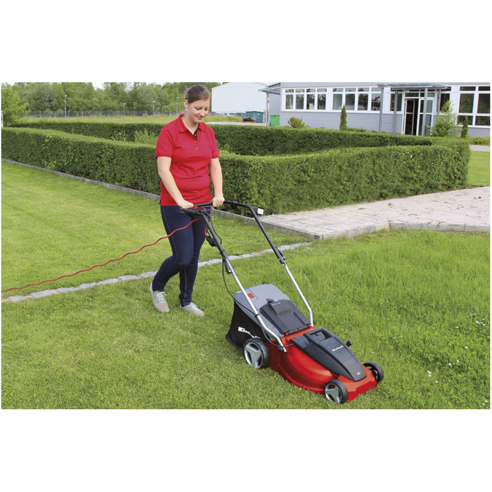ЕЛЕКТРИЧЕСКА КОСАЧКА EINHELL GC-EM 1536 1500 W, 1500 W, ШИРИНА НА КОСЕНЕ 36.00 см, ШИРИНА НА КОСЕНЕ 36.00 см, МАКС ВИСОЧИНА НА КОСЕНЕ 65 мм