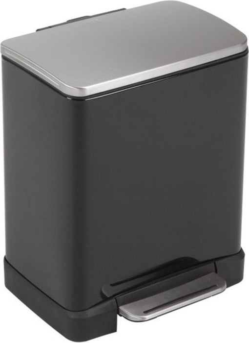 Кош за разделно събиране EKO Europe - E-Cube, 10 + 9 L, черен