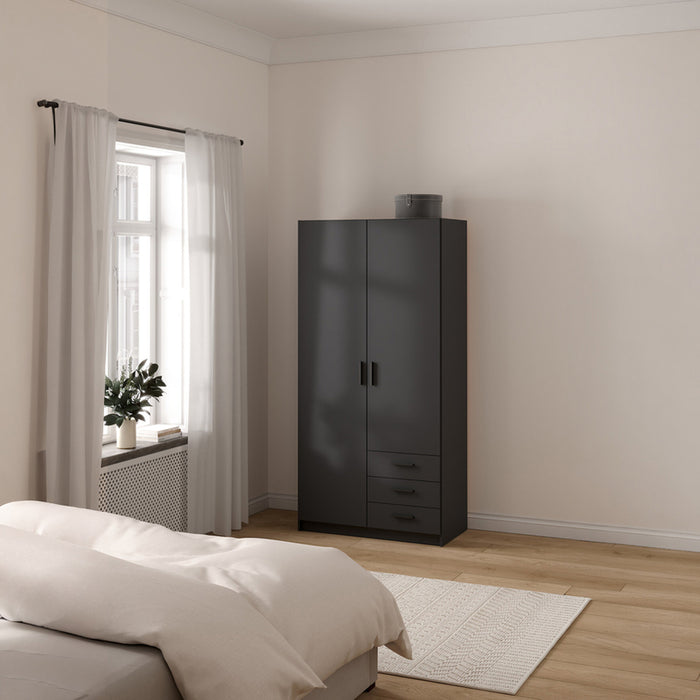 ДВУКРИЛ ГАРДЕРОБ EKO SPRINT 98X200X49 CM АНТРАЦИТ