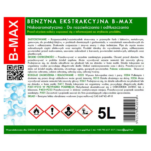 Екстракционен бензин без мирис B-MAX 5l