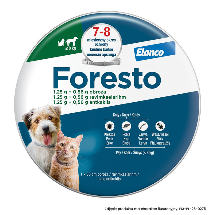 Нашийник ELANCO Foresto за котки и кучета под 8 кг
