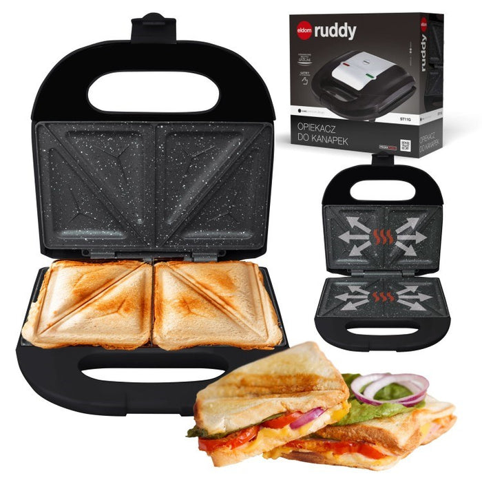 ELDOM Sandwich RUDDY, 750 W, гранитни плочи