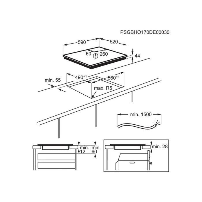 Electrolux EIS62443 Черен Зонален индукционен котлон 60 см