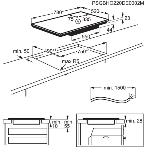 Electrolux Serie 700 EIS82453 Черен Зонален индукционен
